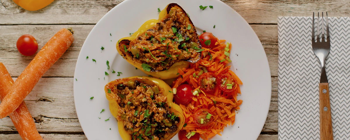 Mexican stuffed yellow pepper